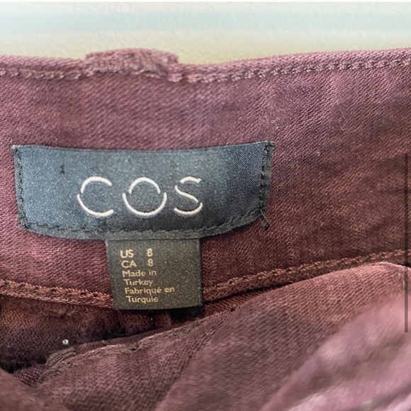 COS Straight Leg Chino Pants Burgundy Ankle Size 8 - Picture 3 of 11
